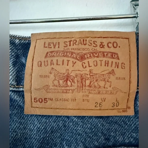 NEW Vintage Levi 505 Student Fit Denim Jeans, Orange Tag - Picture 6 of 13